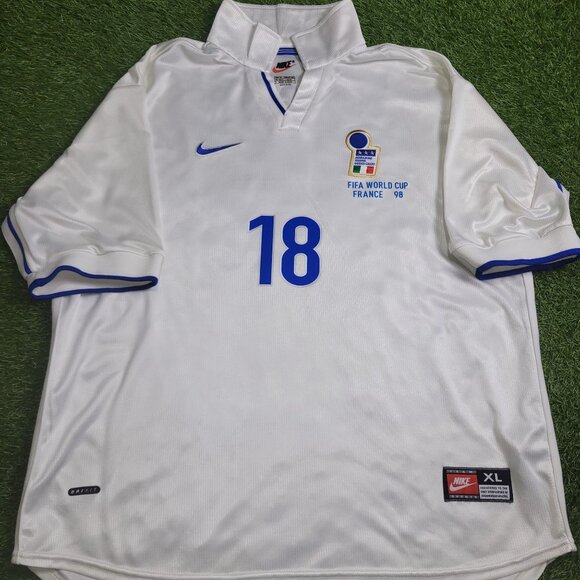 Baggio Italy Nike 1998 WORLD CUP Away Soccer Jersey Shirt XL